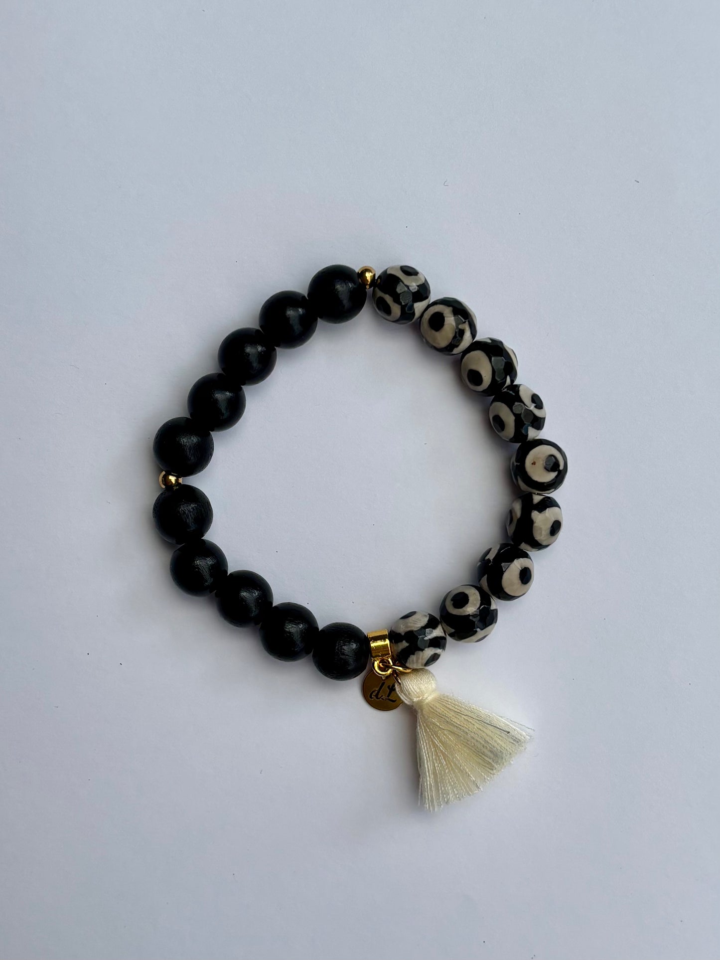 Armband Dzi-Achat Perle schwarz