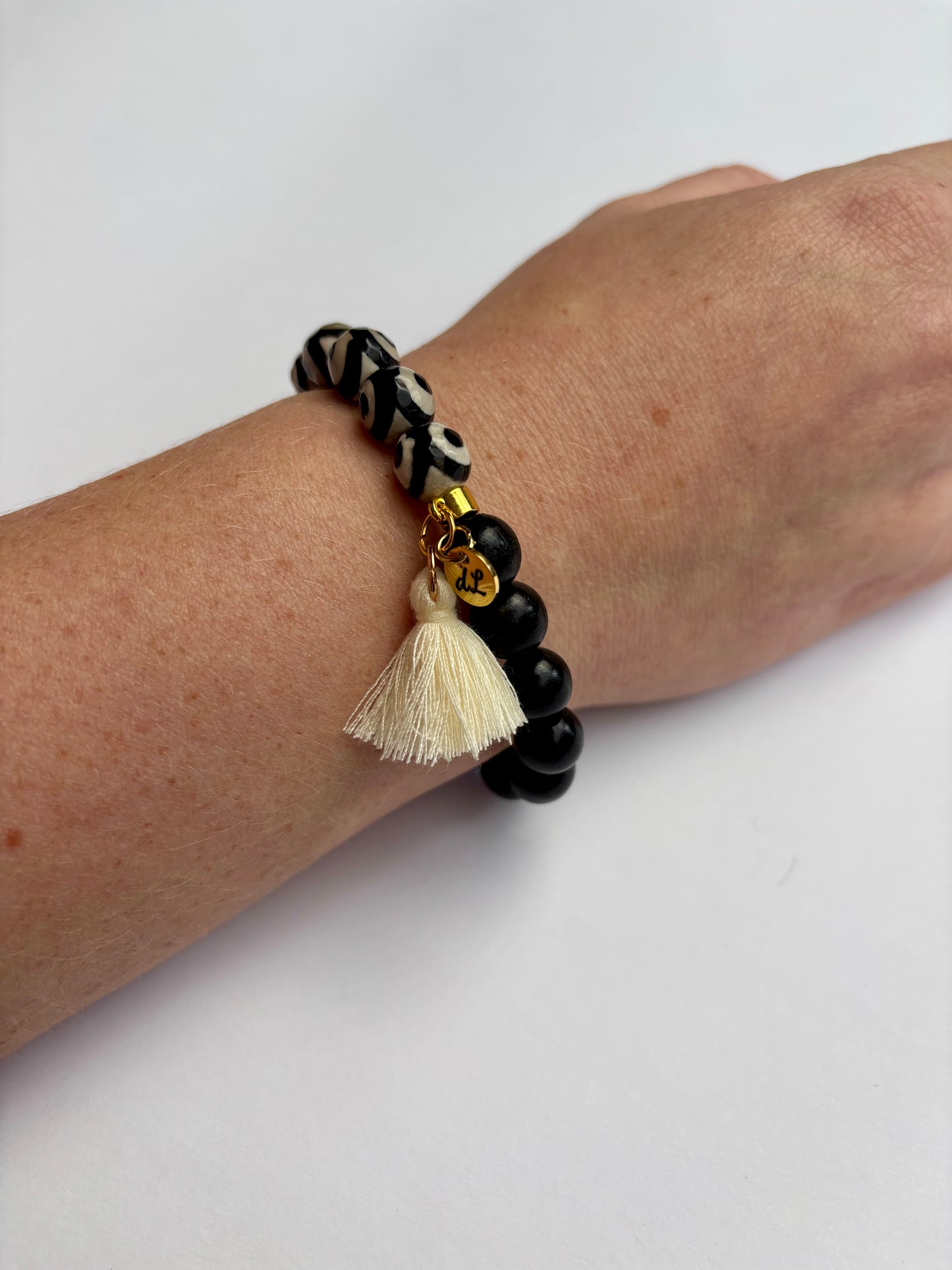 Armband Dzi-Achat Perle schwarz